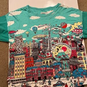 Tsumori Chisato Graphic T-Shirt - 25th Anniversary Teal and Multicolor